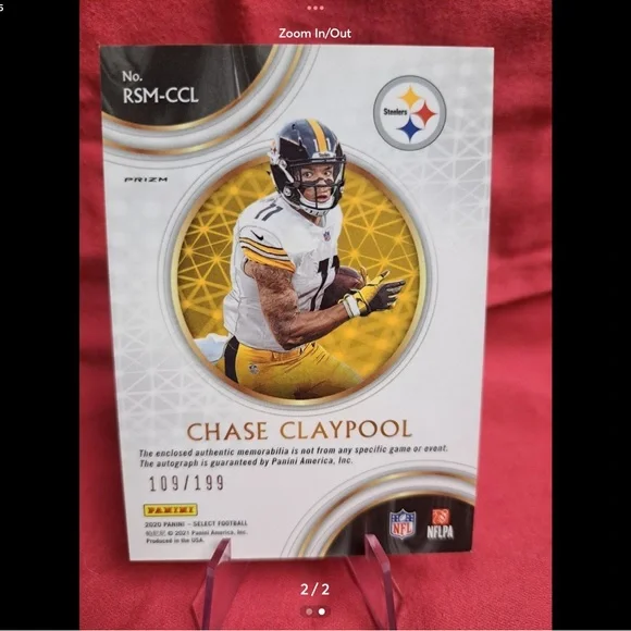 2020 Panini Select Chase Claypool Autograph Memorabilia RC